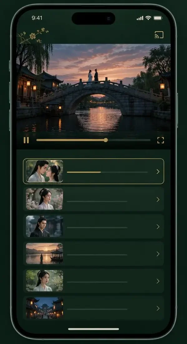 51短剧手机版 APP 播放界面 51短剧手机版 APP 播放界面示意:竖向剧集与分集列表